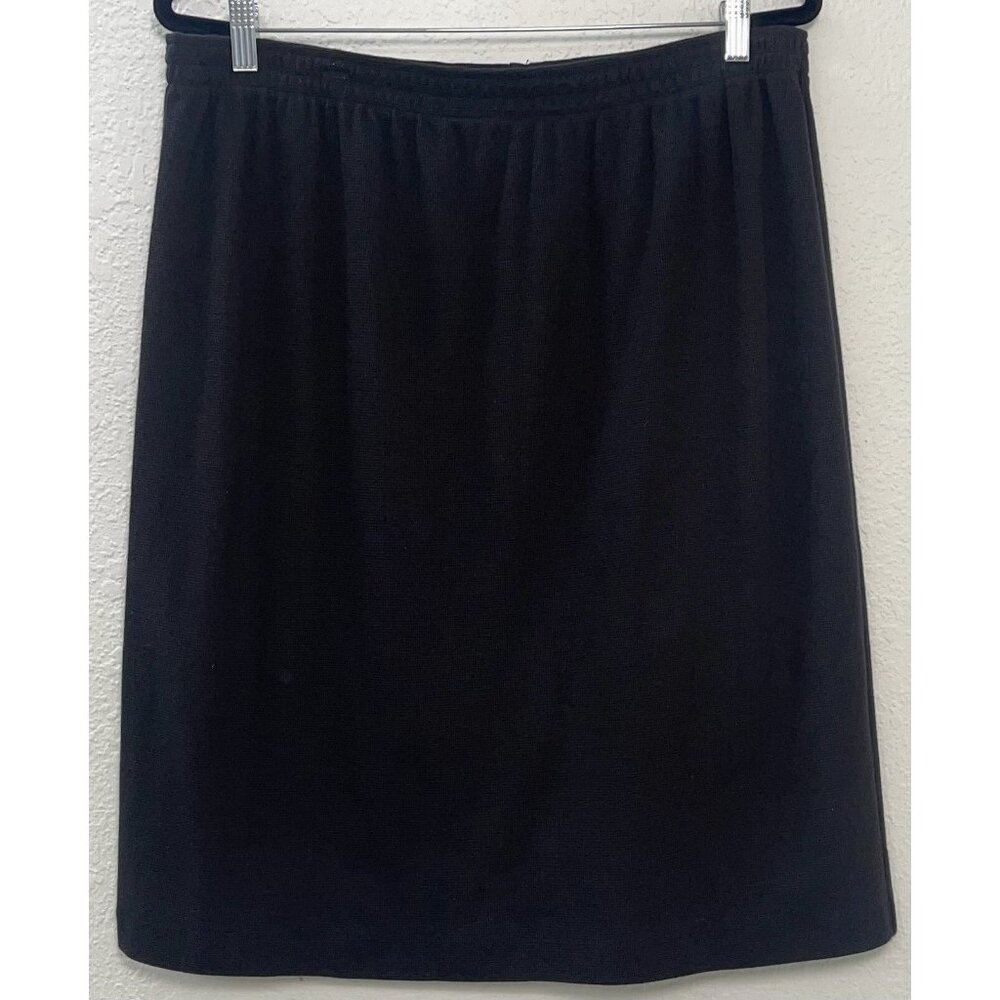 C.D. DANIELS Womens Plus 1X Black Heavy Knit Basic Pull-On Pencil SKIRT EUC